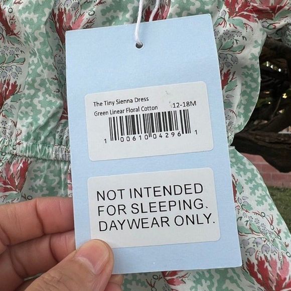 Hill House 12-18 months The Tiny Sienna Dress Trailing Vine Multi Cotton - Picture 3 of 7